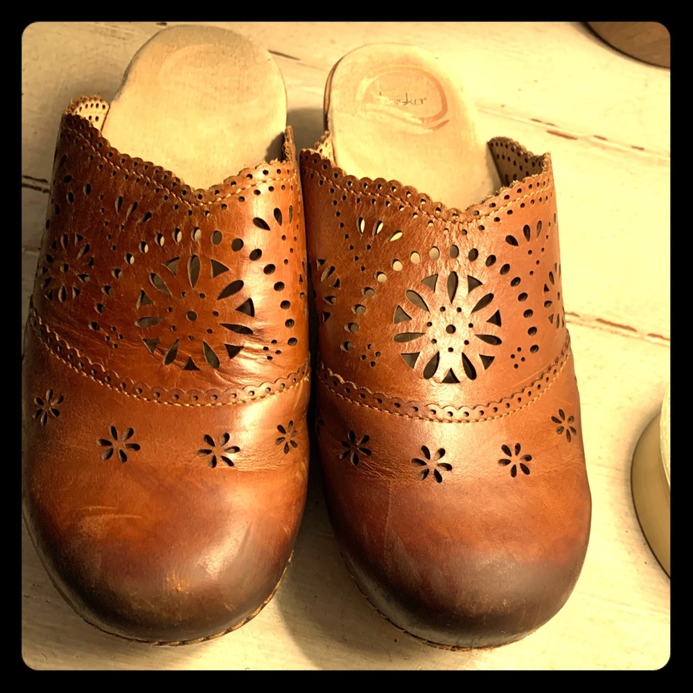 Dansko floral cut-out clogs